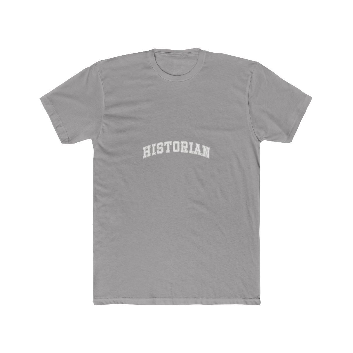 A crimson red T Shirt with the word "HISTORIAN" printed in white on the front. The shirt has a vintage, distressed look - alternate angle 5, merchandise