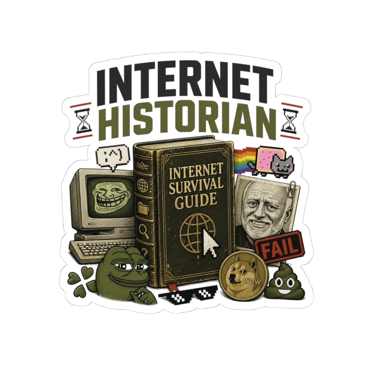 Internet Historian "Internet Survival Guide" Sticker - Official Stickers merchandise