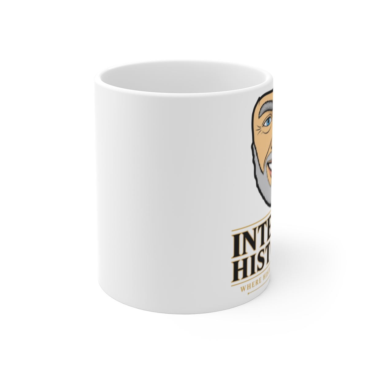 Internet Historian "Where History Comes Alive" White Mug - alternate angle 1, merchandise